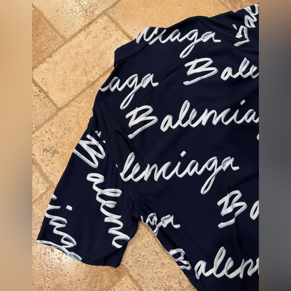 Balenciaga All Over Cursive Script Logo Minimal N… - image 10